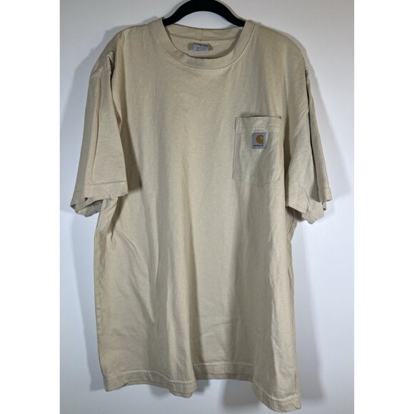 2006 Carhartt beige oversized tshirt sz L workwear classic minimalist - Picture 1 of 10